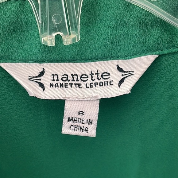 🆕 NANETTE LEPORE Pintuck Short
Sleeves Shamrock Green Dress Size 8 - Picture 6 of 11